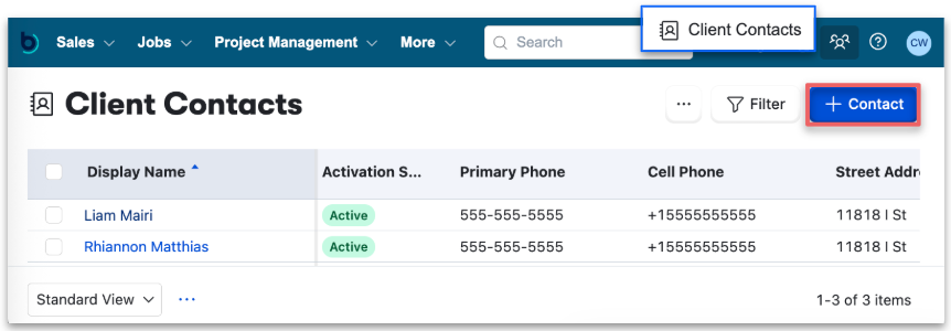 Client Contacts Overview